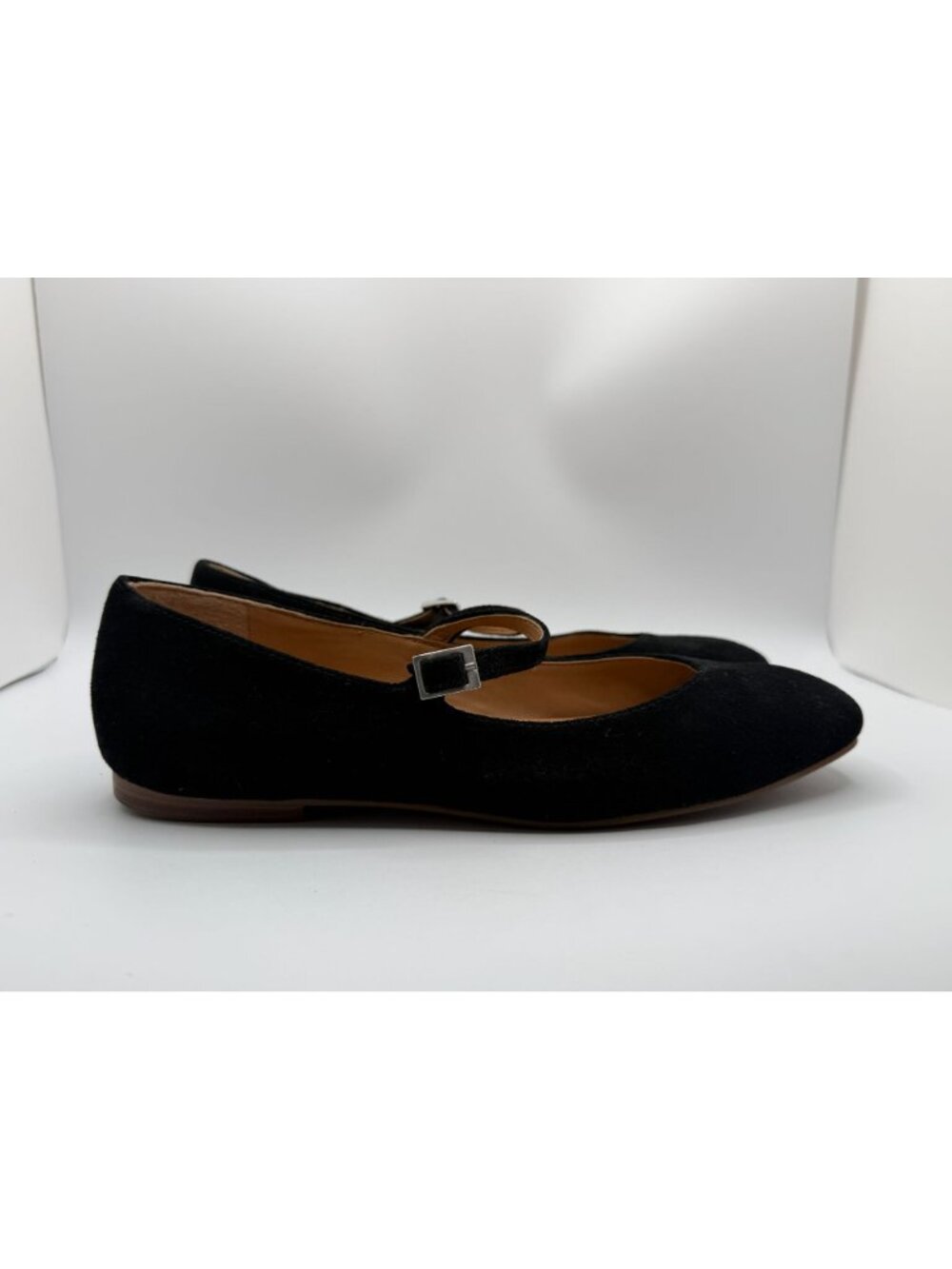 Crown Vintage Sillani Mary Jane Flats Women Size 7.5M Black Leather Preppy - Picture 9 of 13
